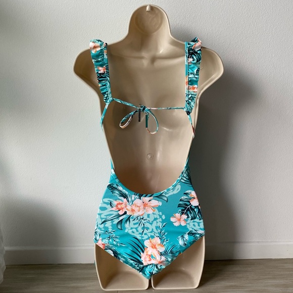 Seafolly Australia floral V neck swim suit NWT - Picture 4 of 9